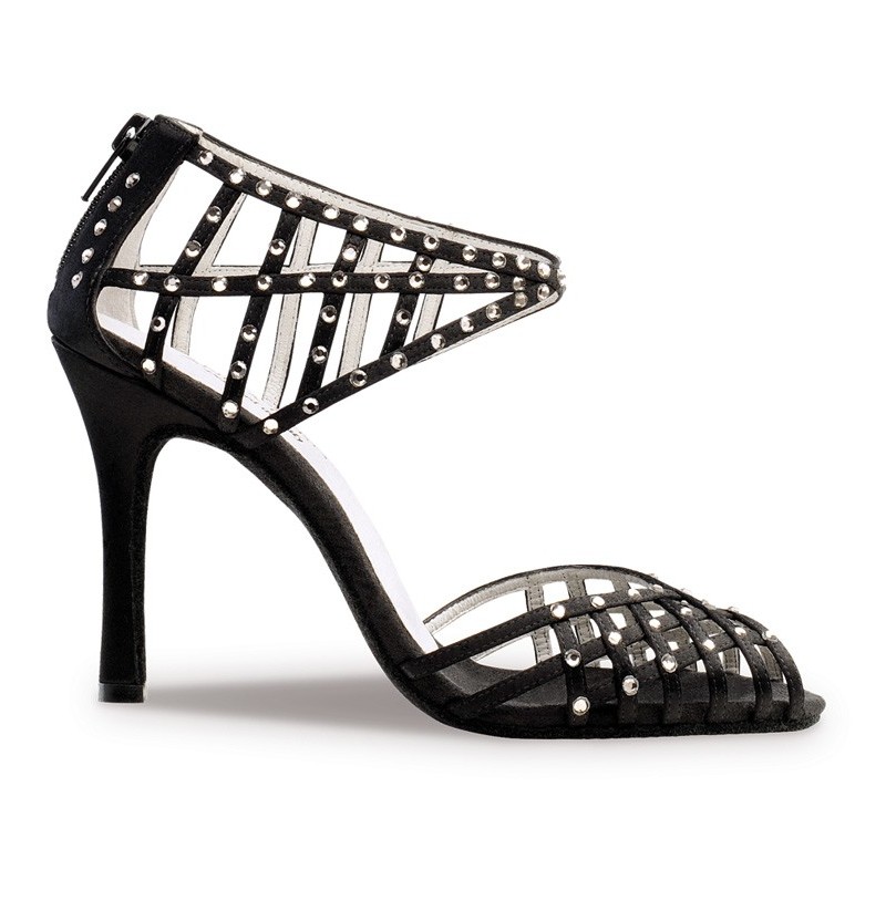 OPEN TOE QUALITY DANCE SHOES WITH CRYSTALS Werner Kern sparkly salsa ...