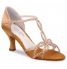 Copper rhinestone salsa dancing shoes 