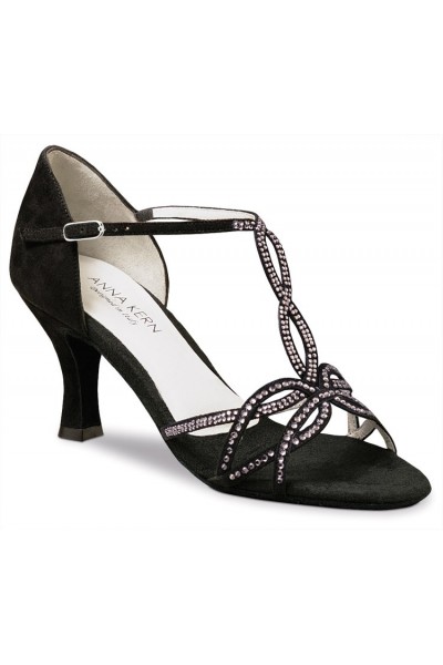 Black leather and strass dancing shoes Black leather and strass dancing shoes