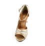 Sequined golden leather dancing shoes