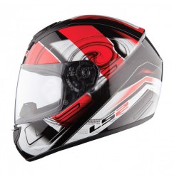 Black and red full face bike helmet