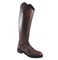 Made to measure vintage leather riding boots with bootlaces