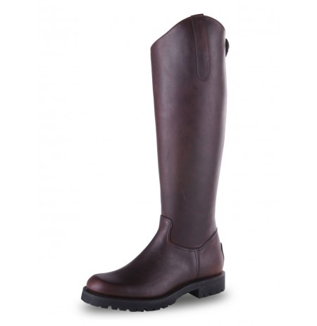 Brown riding boots with mountain rubber soles
