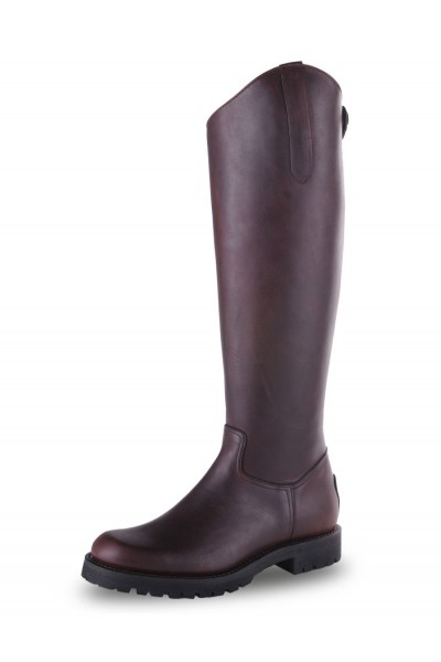 Brown riding boots with mountain rubber soles