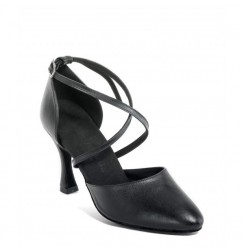 Black leather comfort shoes