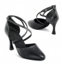 Black leather comfort shoes