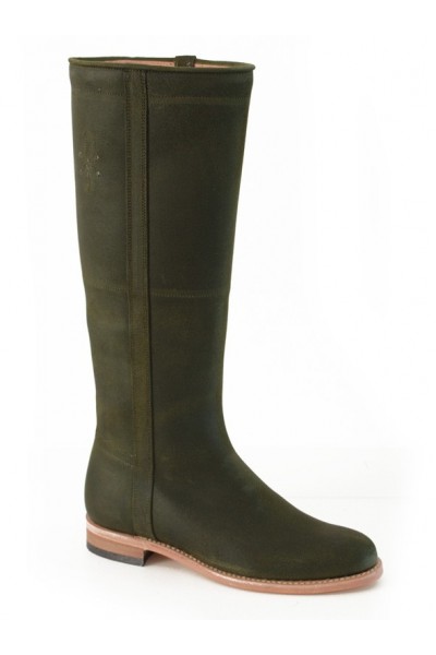 Green leather equestrian boots