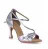 Elegant silver leather bride shoes
