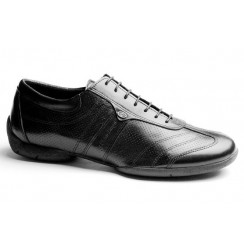 Black leather man sneakers