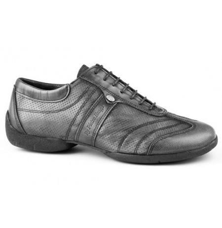 Grey leather sneakers for men