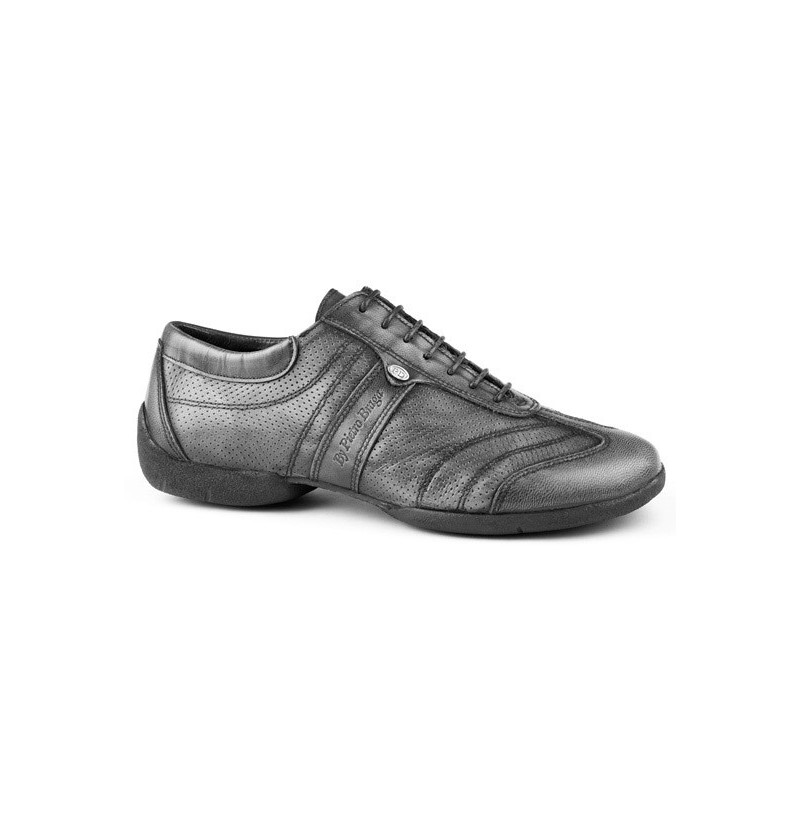 MEN'S DANCE TRAINERS Formal grey leather sneakers ELEGANT LEATHER GREY ...