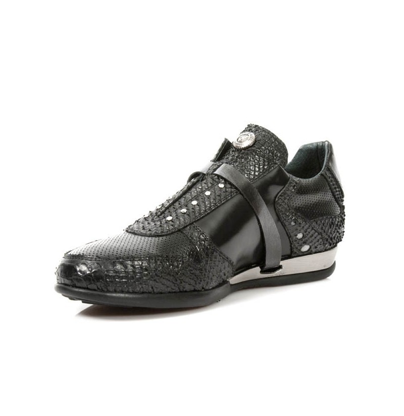 black snakeskin trainers