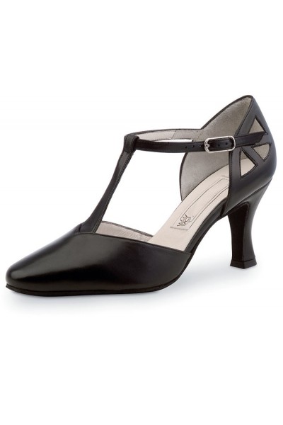 Black leather salomé dancing shoe