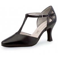 Black leather salomé dancing shoe