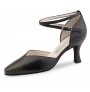 Black leather closed toe dancing shoe