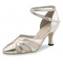 Silver leather closed dancing shoe