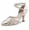Silver leather closed dancing heels