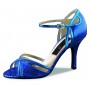 Blue snake leather dancing shoe