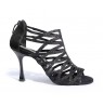 Strappy glittery black dancing heels