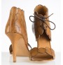 Yaninna Designer Camel leather vintage shoe