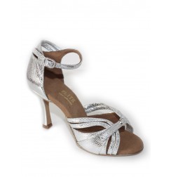 Elegant silver snake leather bride shoes