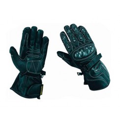 Leather motorcycle gloves carbon and kevlar protections