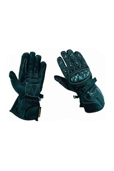 Leather motorcycle gloves carbon and kevlar protections