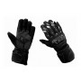 Black'n white leather motorcycle gloves carbon protections