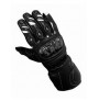 Black'n white leather motorcycle gloves carbon protections