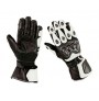 High protection Black'n white leather motorcycle gloves 