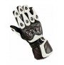 High protection Black'n white leather motorcycle gloves 