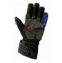 Blue leather motorcycle gloves carbon protections