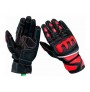 Red leather motorcycle gloves high protection