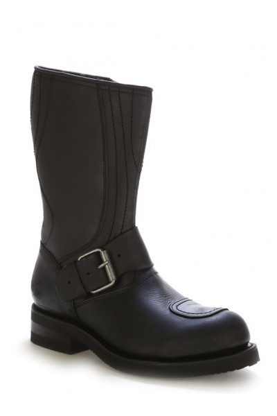 Black box leather bike boots with steel point