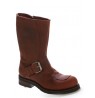 Custom made brown oiled leather biker boots