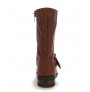 Brown oiled leather bike boots with steel point