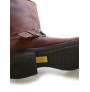Brown oiled leather bike boots with steel point