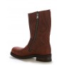 Brown oiled leather bike boots with steel point