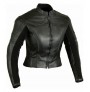 Woman Black leather bike jacket 