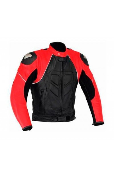 red bike jacket