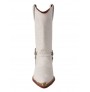 White Mexican cowboy boots with buffalo straps 