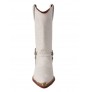 White Mexican cowboy boots with buffalo straps 