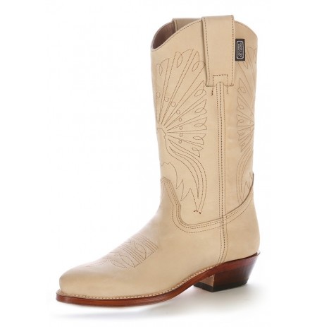 western boots beige