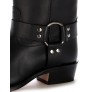 Custom made - Black leather western boots with bridles