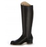 Black leather riding boots with an anatomic cut