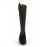 Black leather riding boots with an anatomic cut