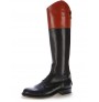 Two tone leather riding boots with bootlaces
