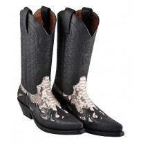 Real snake and leather mexican big size cowboy boots