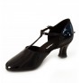Black patent leather comfort heel