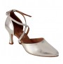 Silver leather comfort shoe